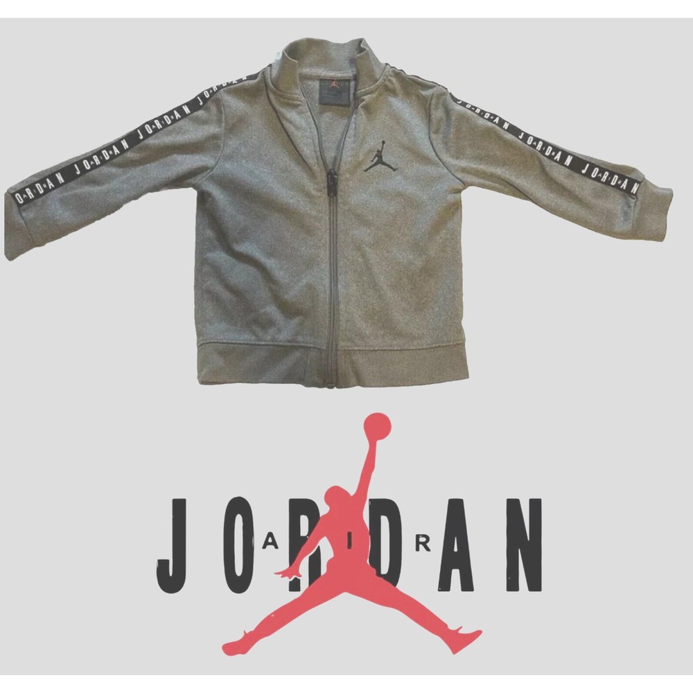 Jordan - Toddler Size 24 Months Logo Full Zip - Track Jacket - Gray 24M